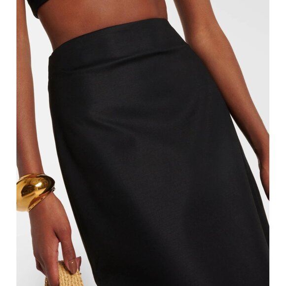 Adriana Degreas Cotton Blend Maxi Skirt Black Womens Size Small - Picture 3 of 10